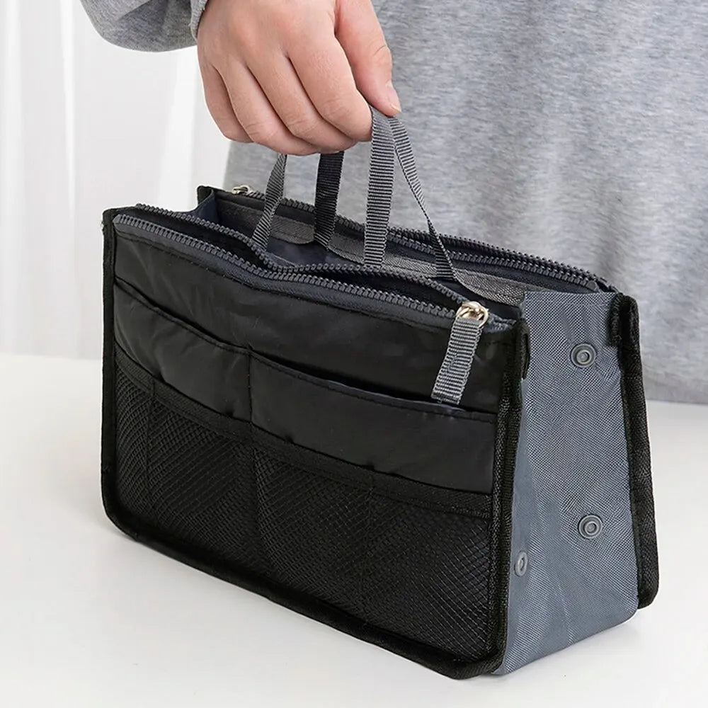 Multi Functional Large Capacity Makeup Bag Portable Double Zipper Toiletries Travel Storage Bag Mommy Bag Multi Pocket Cosmetic - Smarsty