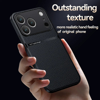 Amour Leather Phone Case For iPhone 17 16 13 12 11 Pro Max 16E Matte Cases For iPhone 17 Air 15 14 Pro Max 16 Plus Back Cover - Smarsty