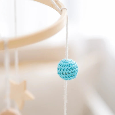 Baby Crib Mobile Bed Bell Rattle Toys Wooden Crochet Stars Pendant Bed Bell Toys Newborn Comfort Crib Bracket Hanging Toys Gifts by Smarsty