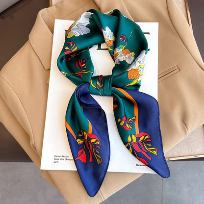 Silk Square Scarf for Women Sun Protection Luxury Shawl - Smarsty