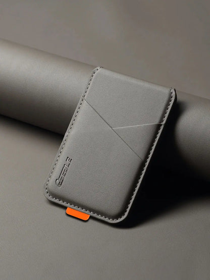 Luxury Leather Cellphone Magsafe Magnetic Card Holder For IPhone 14 13 15 16 17 Pro Max 16Plus RFID Anti-Skimming Bank ID Card