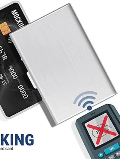 Anti-Scan RFID 6 Cards Large capacity Aluminum Metal Credit Card Holder Slim Blocking Wallet Case Business Card Protection Hold - Smarsty