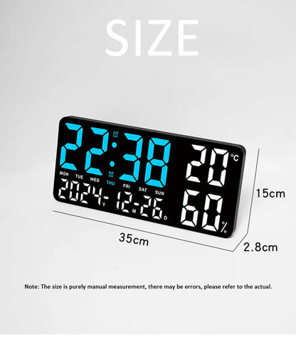 Digital Wall Clock with Remote Control and Humidity Display - Smarsty