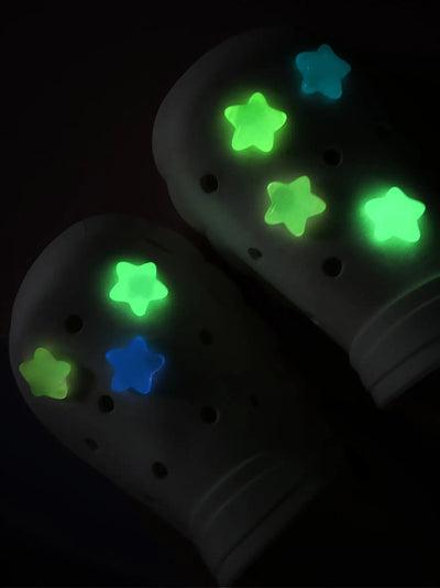 7 pcs set for Clogs Glow-in-the-dark star detachable accessory shoe charms decoration - Smarsty