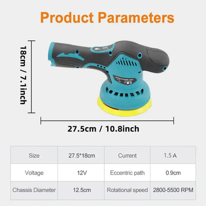 Cordless Car Polisher 12V 8 Speeds Noiseless Polishing - Smarsty