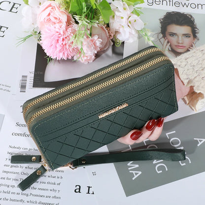 Long Women's Wallet Female Purses Tassel Coin Purse Card Holder Wallets Double Zipper Pu Leather Clutch Luxury Money Phone Bag - Smarsty