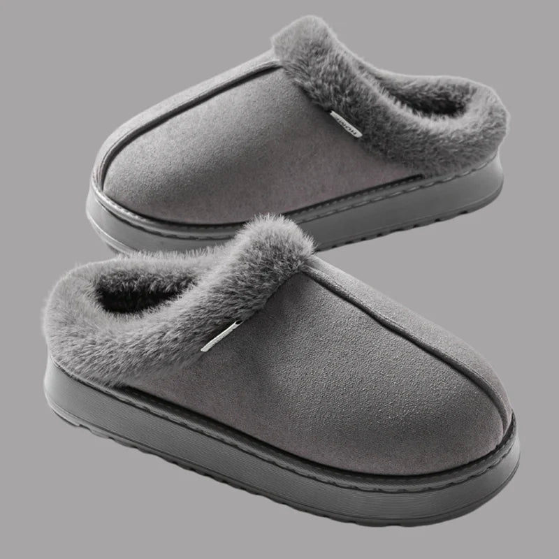 Women's Winter Slippers Non-Slip Indoor House Shoes, Plush Fleece Lined Warm Cotton Slippers with Soft Sole for Home Comfort - Smarsty