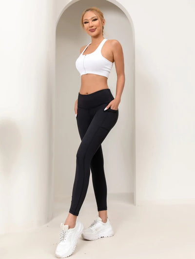Gym cropped pants, high waisted fitness leggings, elastic  exercise yoga pants, casual shark pants for women - Smarsty