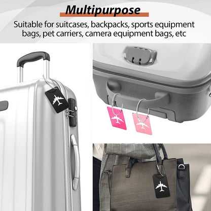Aluminum Alloy Travel Luggage Tag Hanging Tag Suitcase Tag Plane With Name ID Cards Anti-lost Solid Color Travel Accessories - Smarsty