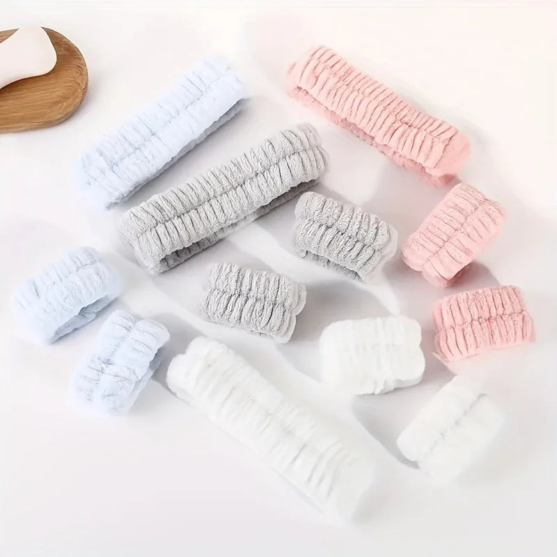 Coral Velvet Makeup Hairband Set for Easy Face Washing - Smarsty