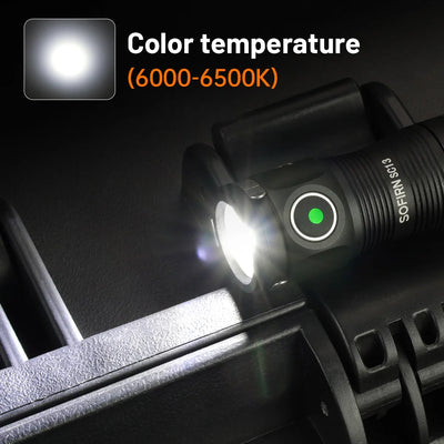 Sofirn Mini SC13 SST40 LED 1300lm Tactical 18350 Rechargeable Flashlight 6000K Keychain Emergency Torch Led Light with Magnetic - Smarsty