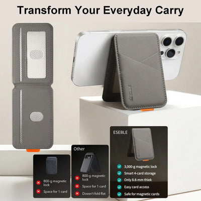 Luxury Leather Cellphone Magsafe Magnetic Card Holder For IPhone 14 13 15 16 17 Pro Max 16Plus RFID Anti-Skimming Bank ID Card - Smarsty