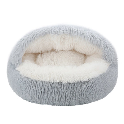 Fluffy Hooded Cat Bed for Cozy Comfort - Smarsty
