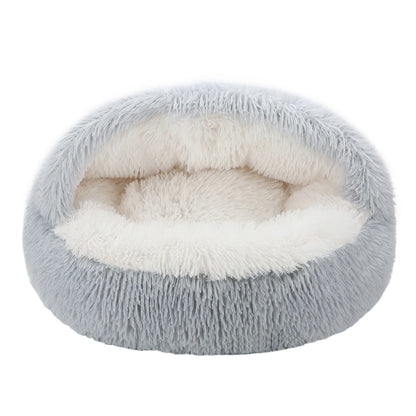 Fluffy Hooded Cat Bed for Cozy Comfort - Smarsty