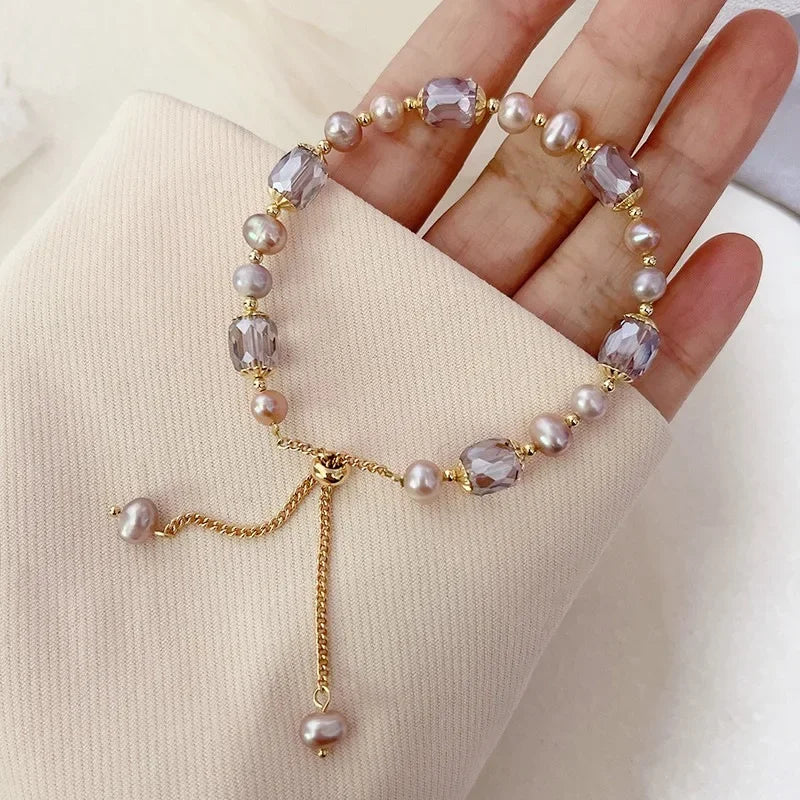 Women's Cherry Blossom Hand Jewelry with Pink Zircon - Smarsty