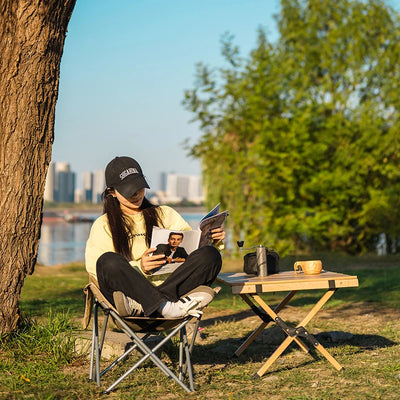 Outdoor Folding Moon Chair Portable Chair Camping Chair Picnic Gear Fishing Small Horse Stool Student Sketching by Smarsty