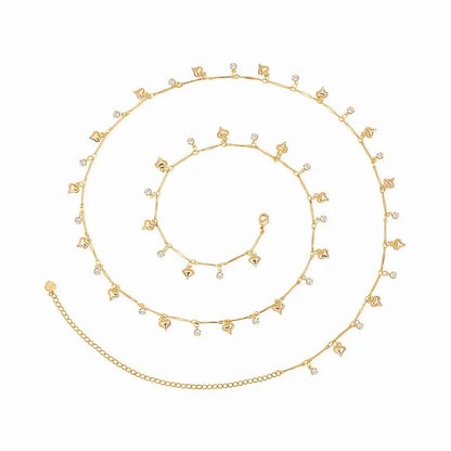 Versatile Peach Heart Body Chain for Summer Beach - Smarsty