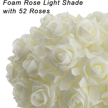 High-End LED Table Lamp with 52 Rose Flower Shade, Polished Metal Base for Bedside, Living Room, and Office Decor