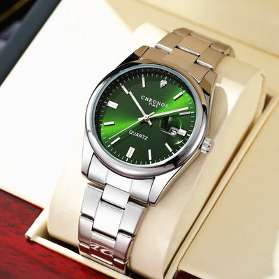 Luxury Waterproof Men's Wristwatch with Luminous Date Feature - Smarsty