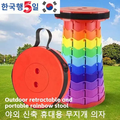 Folding Stool Outdoor Portable Chair Retractable Adjustable Bench Camping, Fishing Multi-scene Applicable by Smarsty