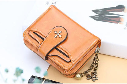 Women Wallets and Purses PU Leather Money Bag Female Short Hasp Purse Small Coin Card Holders Blue Red Clutch New Women Wallet - Smarsty