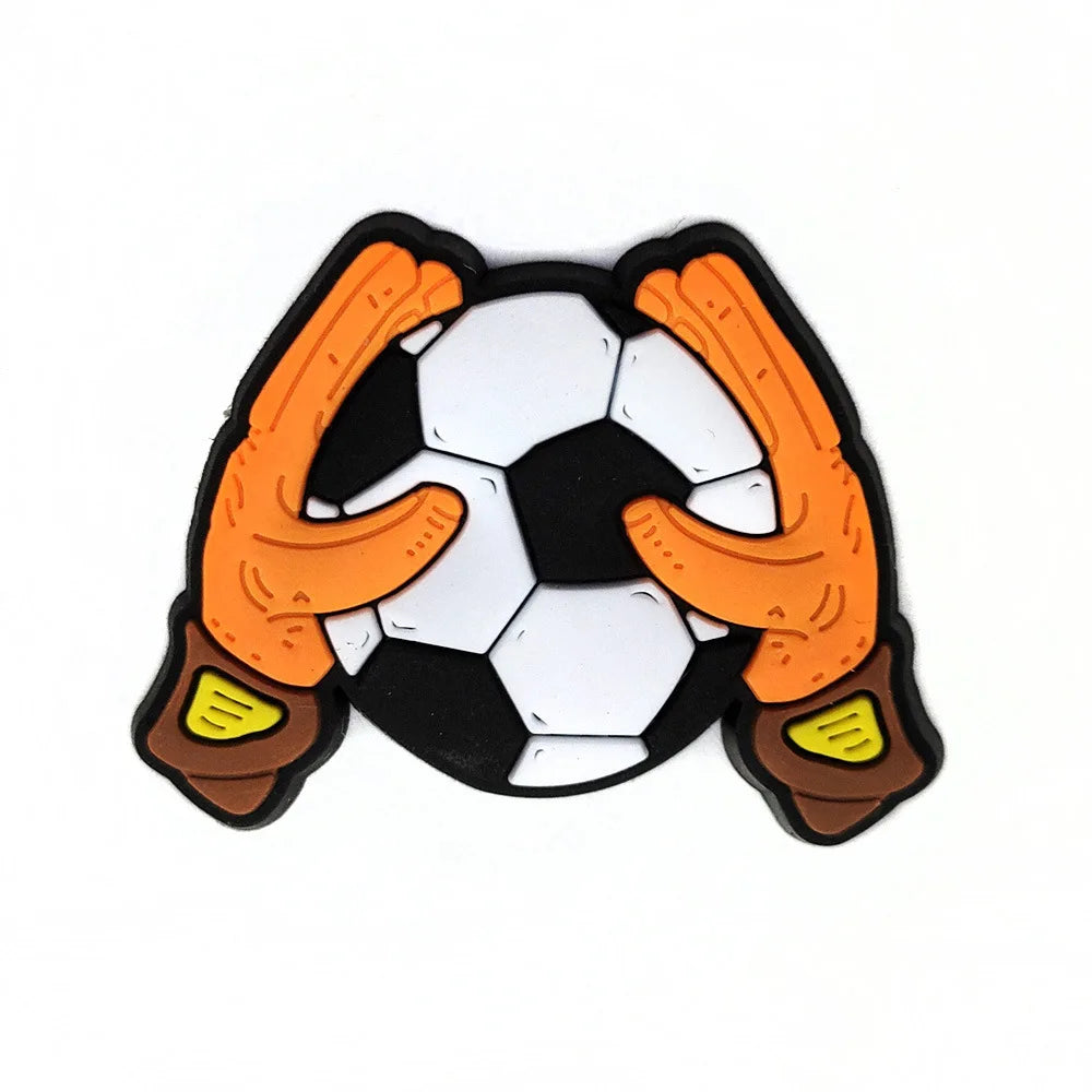 Sprot Soccer Football Shoe Charms Pin for Crocs Accessories Charms Clogs Slides DIY Shoe Decoration Buckle Party Gifts