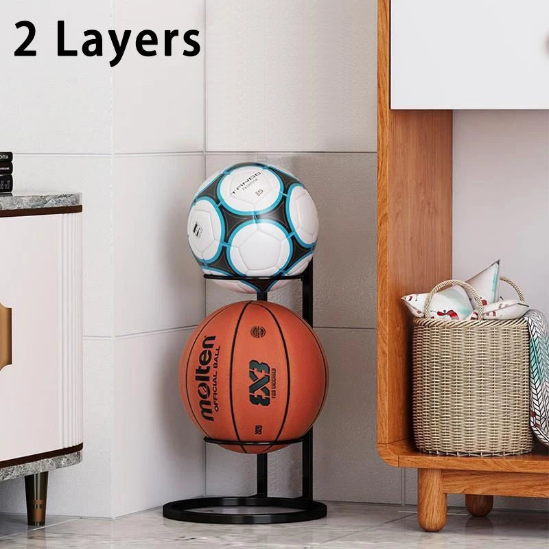 2/3/4/5Layers Basketball Storage Rack Indoor Children Balls Placed Rack Football Volleyball Basketball Holder Balls Metal Stand by Smarsty