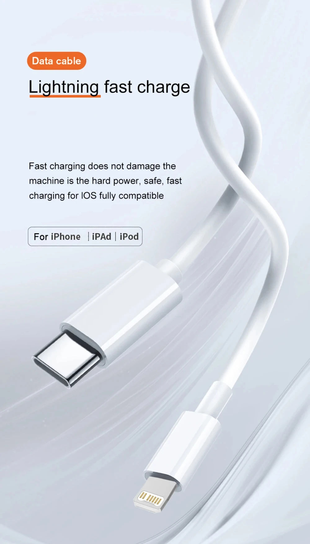 20W PD USB to Lighting USB C to Lighting Fast Charger Cable For Apple iPhone 14 13 12 11 Pro Max X XR Plus iPad Data Sync Line - Smarsty