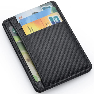 Men's Slim Thin Minimalist Front Pocket Wallets Men Anti Rfid Blocking Protected Magic ID Credit Card Holder PU Leather Wallets - Smarsty