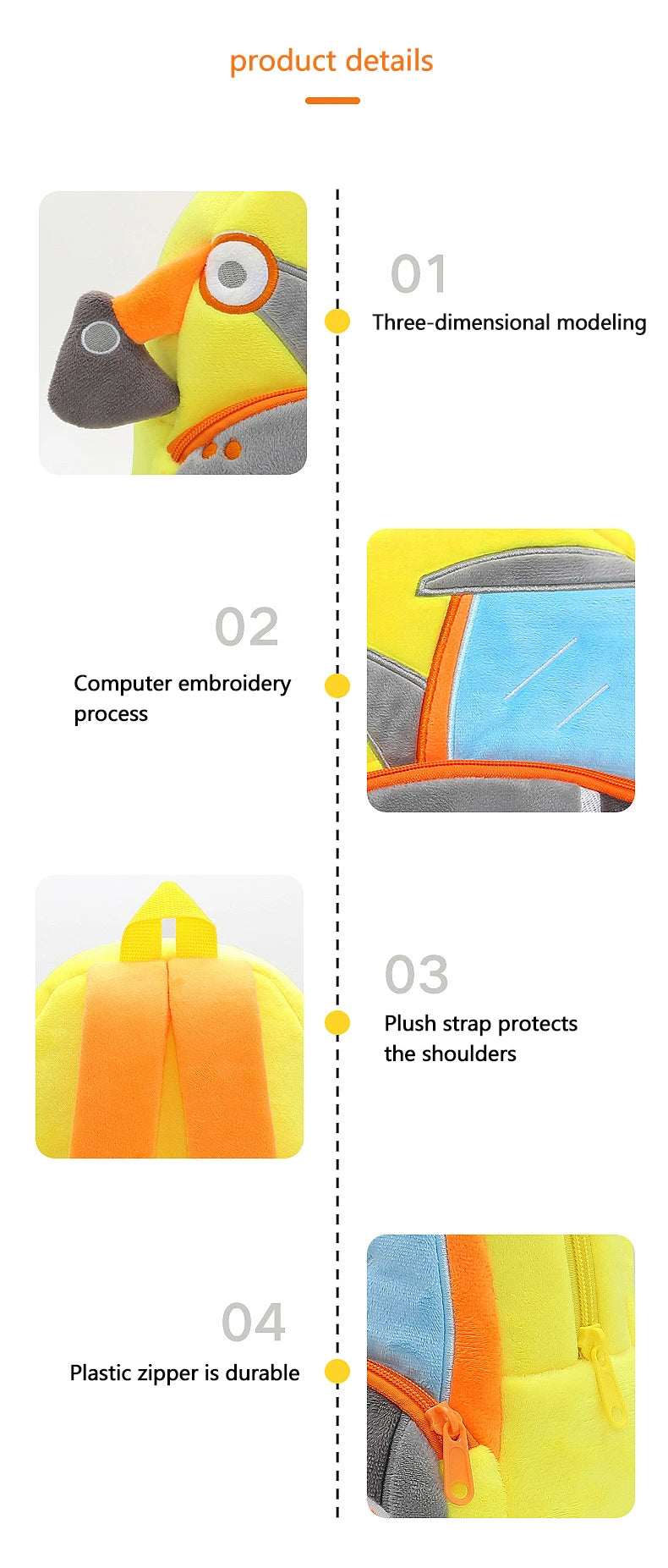 Plush Excavator Kids Backpack For Small School Bags - Smarsty