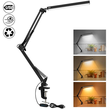 LED Desk Lamp with Clamp and Dimmable Light - Smarsty