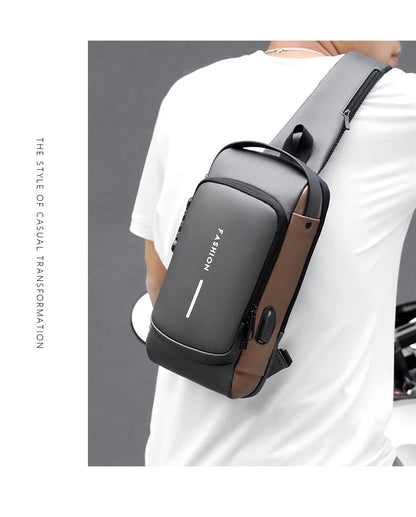 Anti Theft Chest Bag USB Charge Crossbody Sling Pack - Smarsty