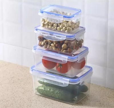 Kitchen Refrigerator Sealed Rectangular Refrigerator Storage Box with Lid Plastic Crisper Microwave-heated Lunch Box Storage Box by Smarsty