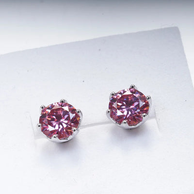 1 CT D Color Moissanite Stud Earrings Sparkling 925 Silver - Smarsty