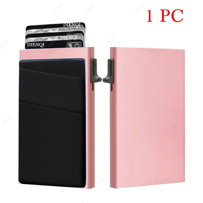 Anti-theft Cards Protectors Card Holder Minimalist Smart Wallet RFID Protection Aluminum Metal Box Cardholder Case Porte Carte - Smarsty