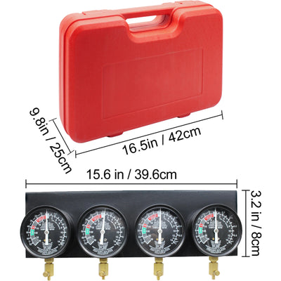 SucceBuy Fuel Vacuum Carburetor Synchronizer Carb Tool sync 4 Gauge Set with Rubber Hose Vacuum Balancer Meter Kit For Motorbike