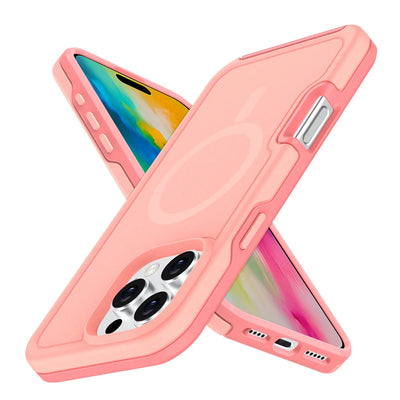 Dual Layer Protection Armour Magnetic Phone Case For iPhone 16 15 11 12 13 14 Pro Max Luxury For Magsafe Shockproof Matte Cover