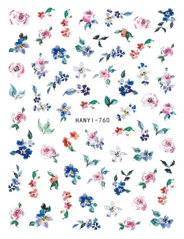 3D Colorful Marble Nail Stickers for DIY Art - Smarsty