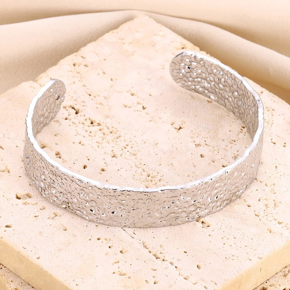 Luxury Gold Color Stainless Steel Cuff Bangle Bracelet - Smarsty