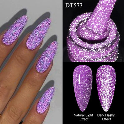 Pink Fluorescent Reflective Gel Nail Polish for Stunning Manicures - Smarsty