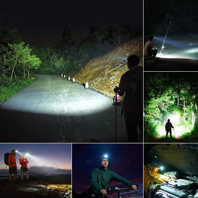 Super Bright Headlamp 1000LM USB C Rechargeable Mining Safety Head Torch Red Light Mode Running Emergency Tiltable Head Torch by Smarsty