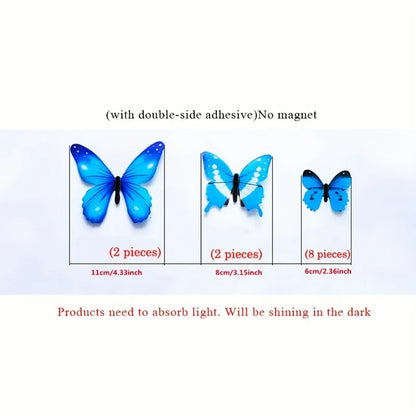 3D Luminous Butterfly Wall Stickers for Creative Home Decor - Smarsty