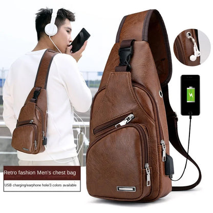Mens USB Chest Bag With Portable Charging Crossbody - Smarsty