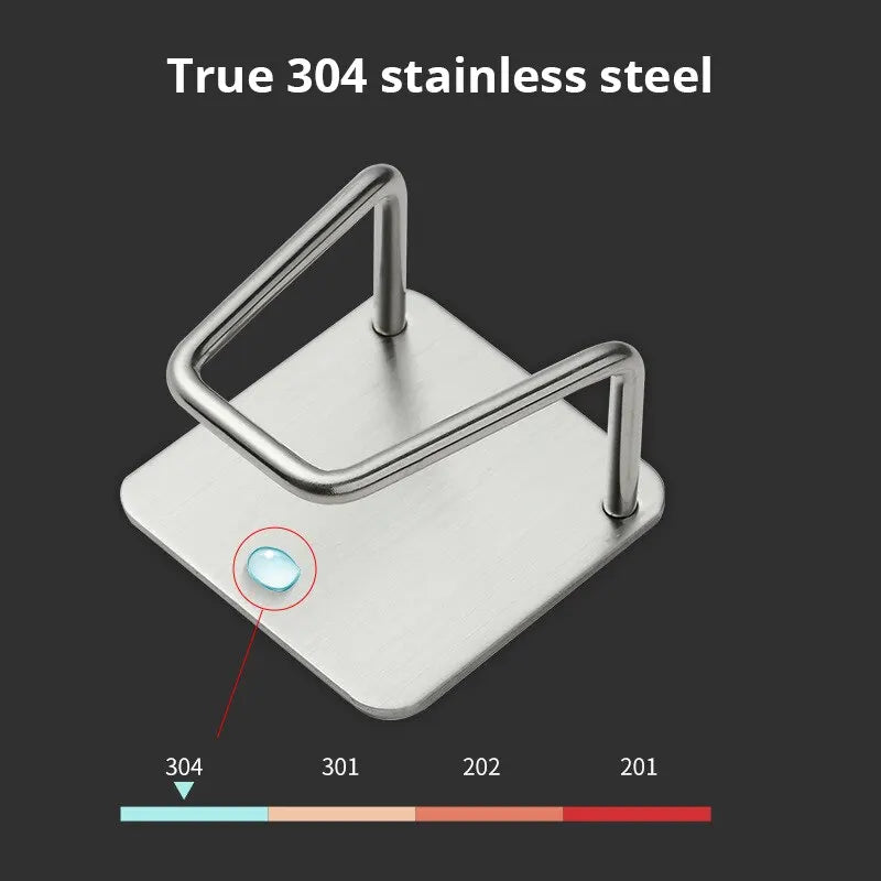1pc Stainless Steel Sink Sponge Rack For Sponge Steel Wire Ball Draining Paste The Inner Wall Of The Sink Kitchen Supplies - Smarsty