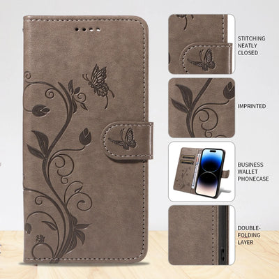 Luxury Butterfly Flower Vine Flip Leather Wallet Case For Samsung Galaxy A06 A16 A26 A36 A56 A05 A05S A15 A25 A35 A55 5G A07 A17