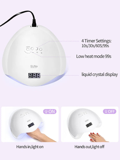 YIKOOLIN UV LED Nail Lamp 48W Fast Drying Solution - Smarsty