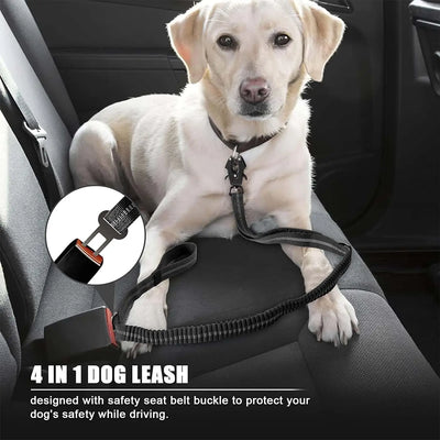 Reflective Bungee Dog Leash with Car Seatbelt Attachment - Smarsty