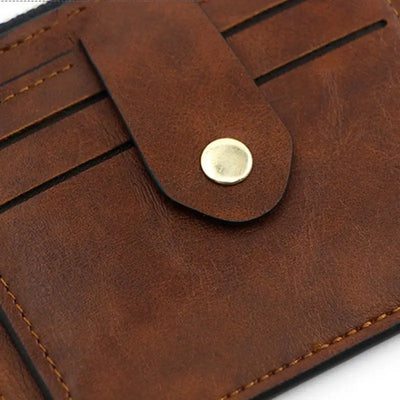 Luxury Small Men's Credit ID Card Holder Wallet Male Slim Leather Wallet with Coin Pocket Brand Designer Purse for Men Women - Smarsty