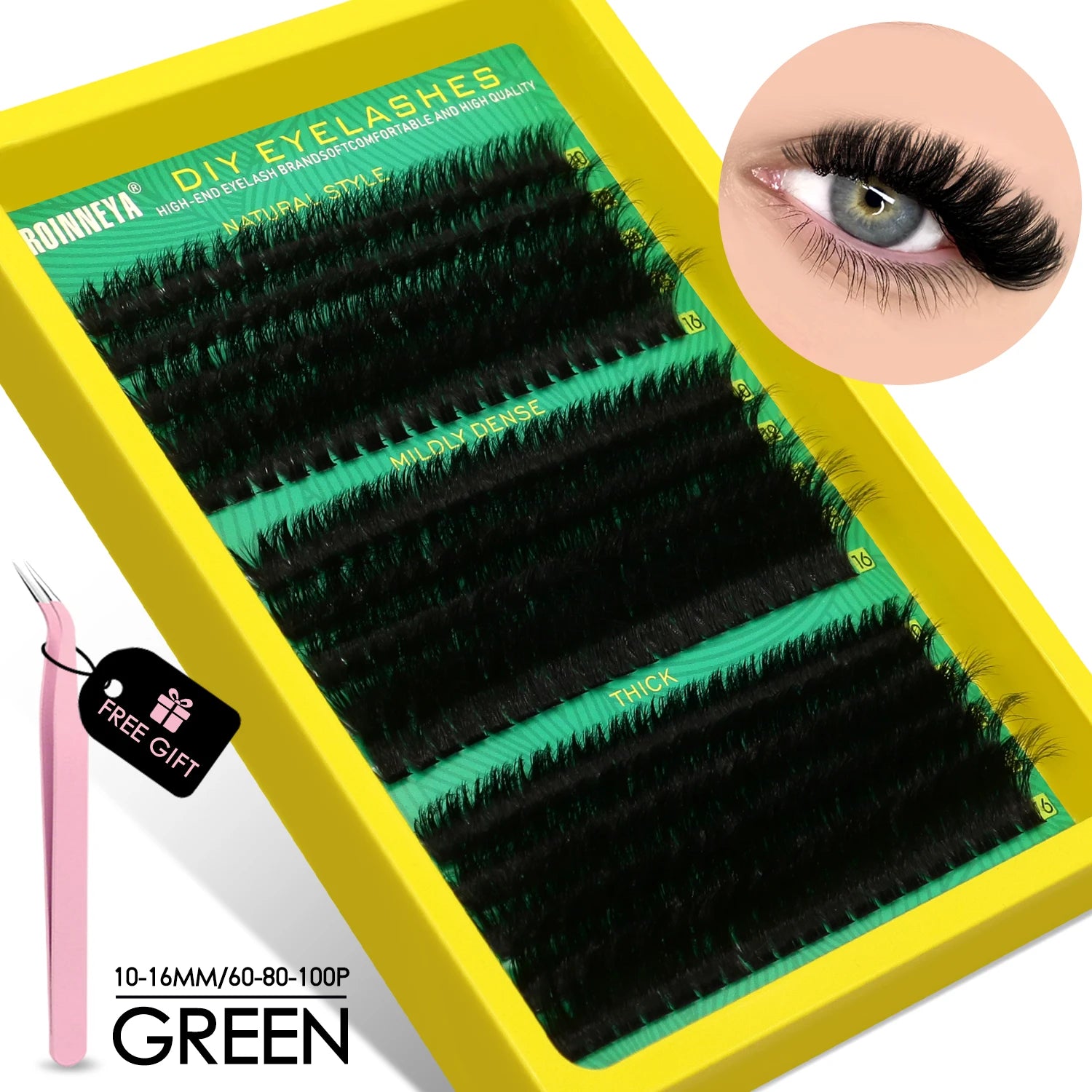 GROINNEYA Fluffy Cluster Lashes Kit for Volume Eyelash Extensions - Smarsty