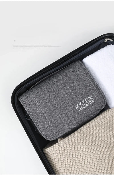 Oxford Fabric Men Business Portable Storage Bag Toiletries Organizer Women Cosmetic Bag Waterproof Hanging Travel Wash Pouch - Smarsty